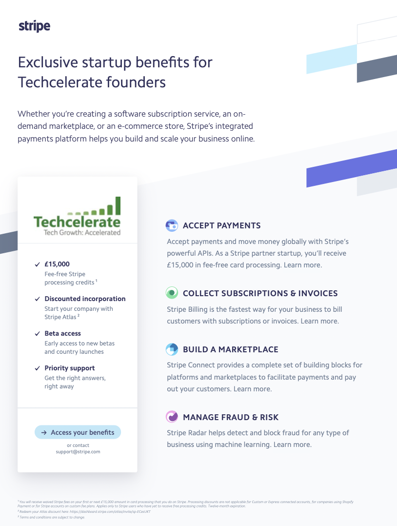 Stripe Techcelerate Partnership